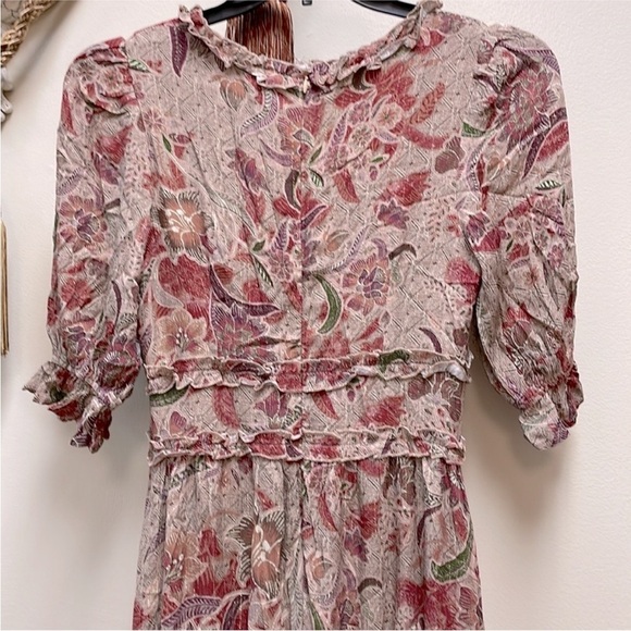 New Anthropologie BTFL-LIFE Floral Ruffle Maxi Dress In Rust! size xSmall - Picture 10 of 14